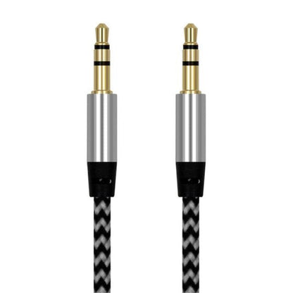 Nylon Braided 1m 3.5 mm  Aux Audio Cable Jack For Mobile Car Headphones Speakers