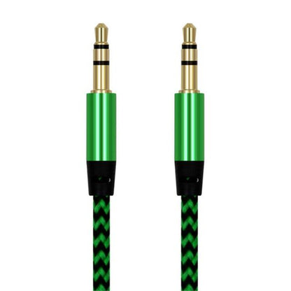 Nylon Braided 1m 3.5 mm  Aux Audio Cable Jack For Mobile Car Headphones Speakers