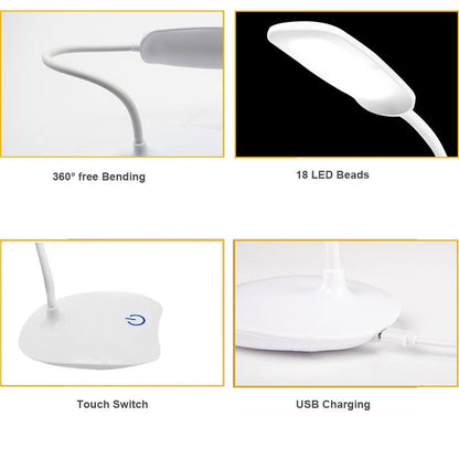 Office Desk LED Table Lamp USB Rechargeable Battery Bright Lamp Eye Care Mini Flex Room Desk Children's Lamp Bedroom Nightstand Decorative Table Lamp Cute Study Lamps for Bedroom Décor