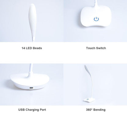 Office Desk LED Table Lamp USB Rechargeable Battery Bright Lamp Eye Care Mini Flex Room Desk Children's Lamp Bedroom Nightstand Decorative Table Lamp Cute Study Lamps for Bedroom Décor