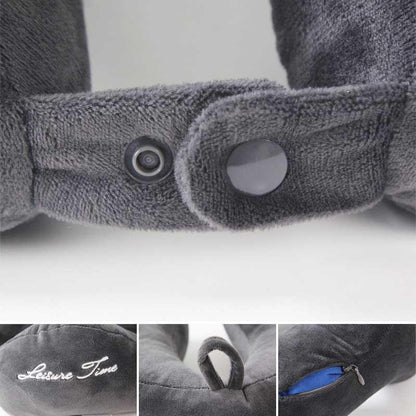 Outdoor Neck Support Pillow Headrest Travel Folding Slow Rebound Journey Trip Cushion Memory Foam Travel Pillow Neck Pillow, Ideal for Airplane Travel Comfortable Lightweight Improved Support Design Machine Washable Cover Must Have Travel Accessories
