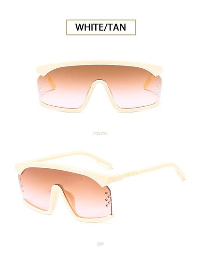 Oversized Shield Sunglasses for Women Men Square Rimless Fashion Shades Sunglasses For Women & Men Elegant Shades For Women Popular Oversized Festival Trendy Sunglasses For Men & Women
