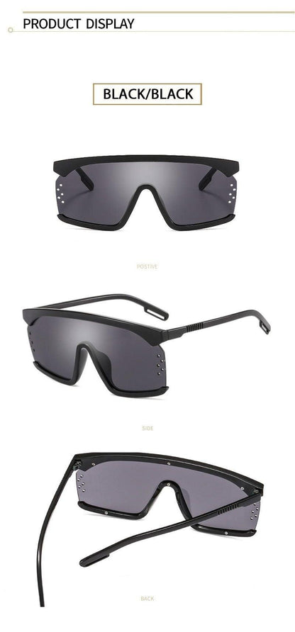 Oversized Shield Sunglasses for Women Men Square Rimless Fashion Shades Sunglasses For Women & Men Elegant Shades For Women Popular Oversized Festival Trendy Sunglasses For Men & Women