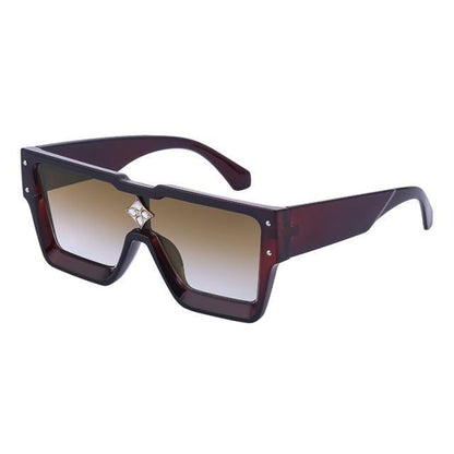 Oversized Square Rimless Shades UV400 Shape Sunglasses For Women New Fashionable New Big Frame Sun Glasses for Female New Latest Attractive Large Flat Top Eyewear For  Unisex