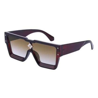 Oversized Square Shape Sunglasses For Women & Men New  Luxury Design Sun Glasses For Female New Fashionable  Large Frame Silver Mirror Eyewear
