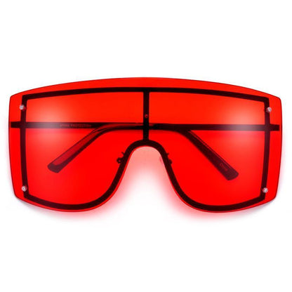 Oversized Women Blue & Yellow Gradient Sunglasses  Fashionable Rimless In Metal For Female New Shades Personality Eyewear