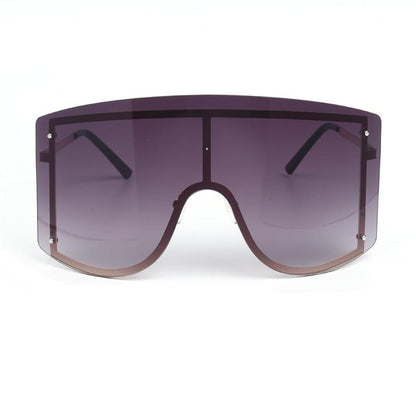 Oversized Women Blue & Yellow Gradient Sunglasses  Fashionable Rimless In Metal For Female New Shades Personality Eyewear