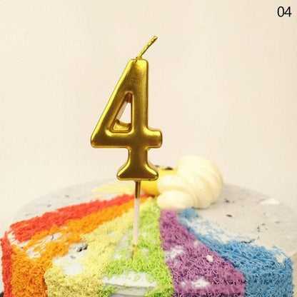 Party Decoration Golden Candles Number Home Cake Birthday Wedding Supplies Birthday Number Candles Cake Numeral Candles Number 0-9 Cake Topper Decoration for Birthday Wedding Reunion Theme Party