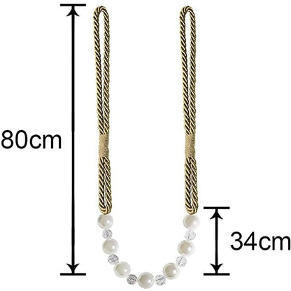 Pearl Curtain Tieback Bling Pearl Bandage Accessories Curtains Holder Buckle Tie Rope Home Decorative Curtain Tieback Decorative Drapery Holdbacks Rope Holder For Home Office 53cm