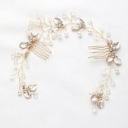 Pearl Leaf Comb Headband Hair Accessories For Women Tiara Headband Wedding Accessories Headband on the head Gorgeous Hair Accessories For Women