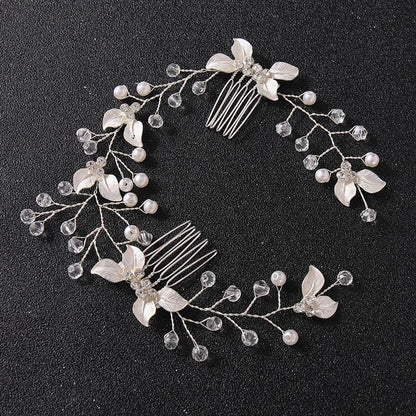Pearl Leaf Comb Headband Hair Accessories For Women Tiara Headband Wedding Accessories Headband on the head Gorgeous Hair Accessories For Women