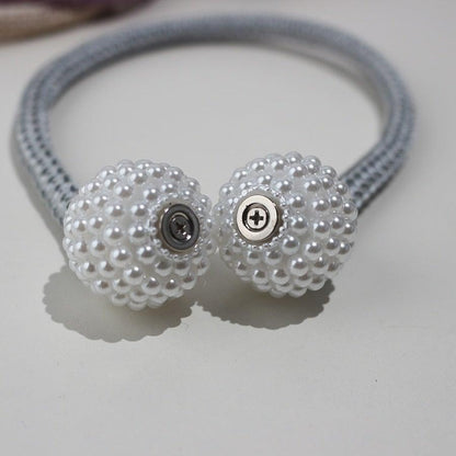 Pearl Magnetic Curtain Clip Curtain Holder Tieback Buckle Clips Hanging Ball Buckle Tie Back Curtain Accessories Home Decor  Decorative Curtain Holdbacks Crystal Tie Backs For Curtains Curtain Holders For Window Draperies