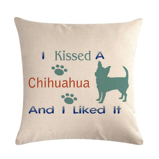 Pet Dog Elegant Design Linen Cotton Throw Pillow Covers Dog Pattern Cotton Throw Pillow Covers Car Sofa Cushion Cover Pillowcases Couch Cushion Cover Home Sofa Bed Decorative Pillows