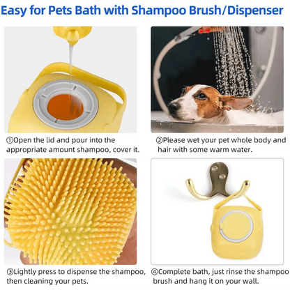 Pet Silicone Shampoo Bath Brush Massage Rubber Comb Bathing Shampoo Colorful Massager For Dogs