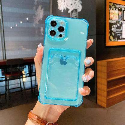 Phone Case For IPhone 12 13 14 Mini Case For iphone Cute Case Cover Soft Silicone Wallet Card Holder Clear Heavy Duty Protective Crystal Clear Back Cover with Shockproof Bumper Case