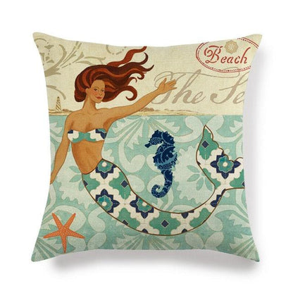 Pillowcase Sofa Cushion Cover Decoration Linen Pillow Case Higher Quality Marine Sea Life Pillow Covers Cases Super Soft Square Cushion Decorative Pillow Pattern Sofa Pillow Cover Couch Pillow 45x45CM
