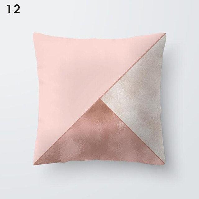 Pink Geometric Decorative Pillow Cushion Covers Polyester Pillow Case Home Pillowcase Decorative Pillowcase For Sofa Cute Charming Home Decor Cushion Cover