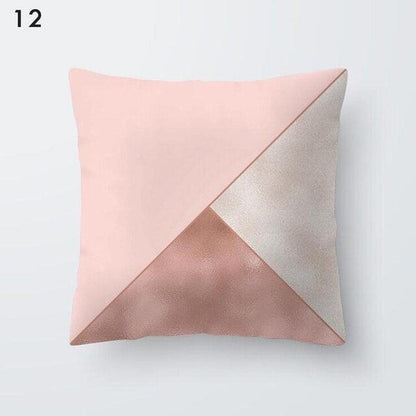 Pink Geometric Decorative Pillow Cushion Covers Polyester Pillow Case Home Pillowcase Decorative Pillowcase For Sofa Cute Charming Home Decor Cushion Cover