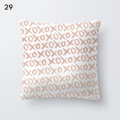 Pink Geometric Decorative Pillow Cushion Covers Polyester Pillow Case Home Pillowcase Decorative Pillowcase For Sofa Cute Charming Home Decor Cushion Cover