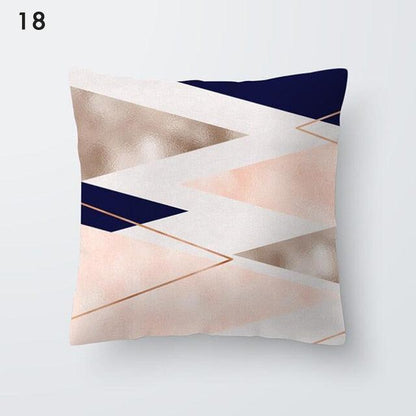 Pink Geometric Decorative Pillow Cushion Covers Polyester Pillow Case Home Pillowcase Decorative Pillowcase For Sofa Cute Charming Home Decor Cushion Cover
