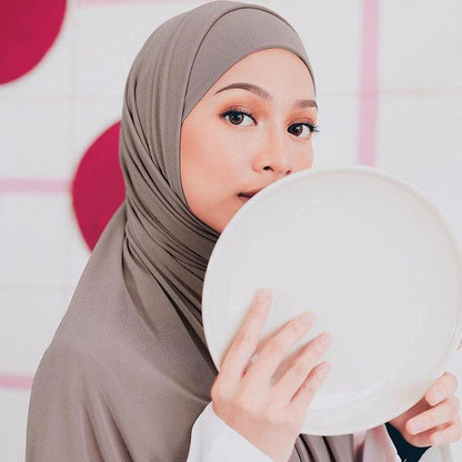Plain Colorful Soft Lightweight Chiffon Elegant Hijab Scarf With Bandage Non-Slip Chiffon Echarpe Elegant Breathable Islam Long Hijabs Headband Fashion Turban Headwrap For Women