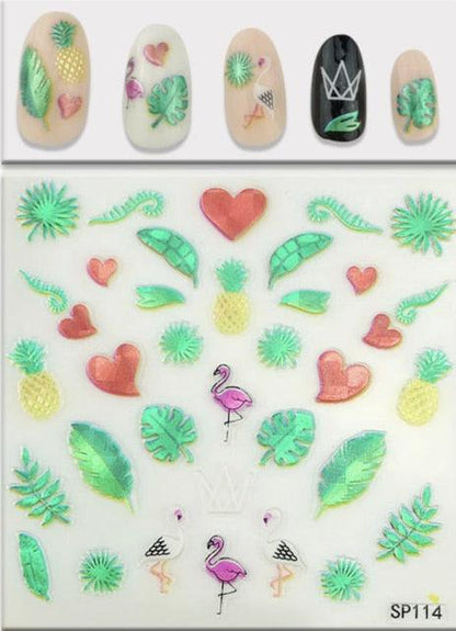 Plant Laser Abstract Lady Face Nail Decals Sliders Paper Art Decor Gel Polish Sticker Manicure Foils 3D Rhinestone Sticker Fun Nail Art Stickers Decal 3D Self-Adhesive Abstract Face Curve Graffiti Nail Design for Acrylic Nail Supplies