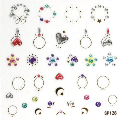 Plant Laser Abstract Lady Face Nail Decals Sliders Paper Art Decor Gel Polish Sticker Manicure Foils 3D Rhinestone Sticker Fun Nail Art Stickers Decal 3D Self-Adhesive Abstract Face Curve Graffiti Nail Design for Acrylic Nail Supplies