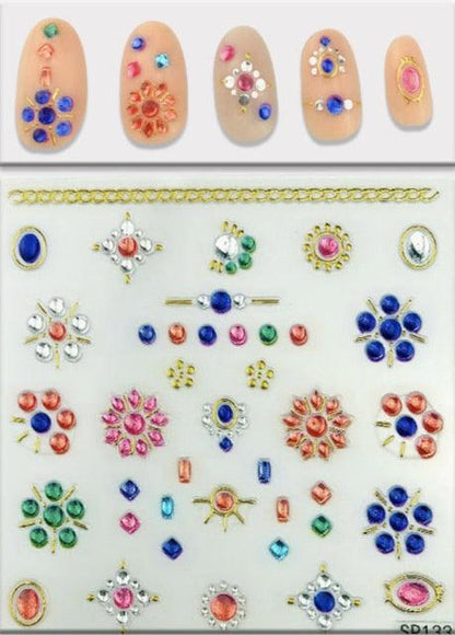 Plant Laser Abstract Lady Face Nail Decals Sliders Paper Art Decor Gel Polish Sticker Manicure Foils 3D Rhinestone Sticker Fun Nail Art Stickers Decal 3D Self-Adhesive Abstract Face Curve Graffiti Nail Design for Acrylic Nail Supplies