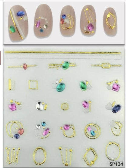 Plant Laser Abstract Lady Face Nail Decals Sliders Paper Art Decor Gel Polish Sticker Manicure Foils 3D Rhinestone Sticker Fun Nail Art Stickers Decal 3D Self-Adhesive Abstract Face Curve Graffiti Nail Design for Acrylic Nail Supplies