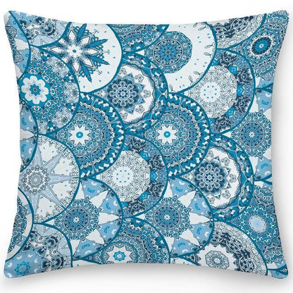 Polyester Pillow Case Square Cushion Cover Pillow Double Sides Ethnic Flower Bohemian Throw Pillow Covers Pillow Covers Retro Floral Cushion Covers Spiritual Decor Square Pillowcase Office Home Decoration
