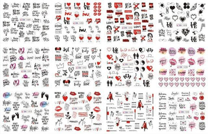 Pop Art Nail Stickers Sexy Girl Designs Comics Water Transfer Decals Manicure Lips Nail Art Decorations Slider Nail Art Stickers Decals Nail Art Supplies Valentines Day 3D Self-Adhesive Nail Decorations Accessories Women Girls Manicure Decorations