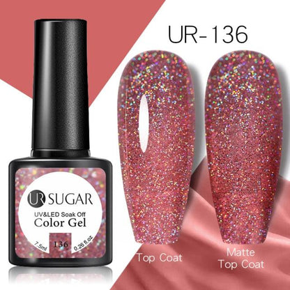 Popular 2022 Modern New Elegant Silver Purple Nail Gel Polish 7.5ml UV Manicuring Elegant Glossy Colororful Stylish Nail Design For Women