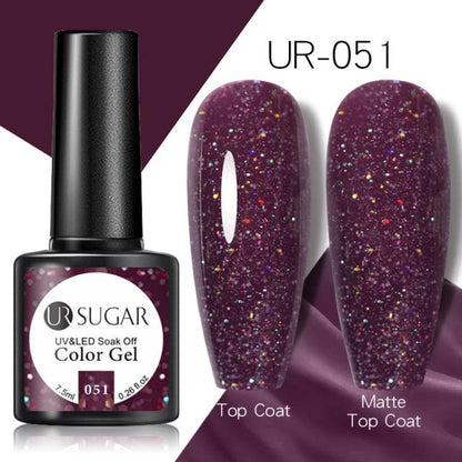 Popular 2022 Modern New Elegant Silver Purple Nail Gel Polish 7.5ml UV Manicuring Elegant Glossy Colororful Stylish Nail Design For Women