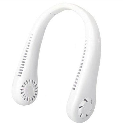 Portable Bladeless Neck Fan Adjustment Wearable Personal Cooling Fan for Traveling Upgrade 360° Neck Fan Air Outlet for Indoor Outdoor Travel Mini Hanging Fan without Blades USB Rechargeable Outdoor Fan