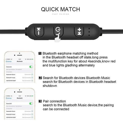 Portable Magnetic Sport Bluetooth Wireless Stereo Earphones For Workout Gym Noise Cancelling Earphones