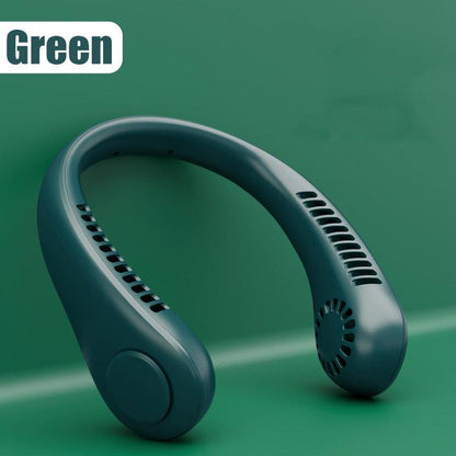 Portable Neck Fan USB Rechargeable Bladeless Fan Mini Electric Ventilator Silent Neckband Wearable Cooling for Sports Wearable Necklace Fan with 3 Speeds for Home Office Travel Outdoor Sports