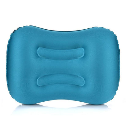 Portable Outdoor Travel Camping Pillow Compressible Inflatable Cushion Soft Neck Protective Head Rest Pillow Durable Portable Fold Outdoor Travel Sleep Pillow Air Inflatable Cushion Break Travel Plane Hotel Rest Ultralight Inflatable PVC Nylon Air Pillow