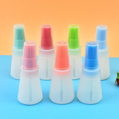 Portable Silicone Oil Bottle with Brush Oil Dispenser Liquid Oil Pastry Kitchen Baking BBQ Tool Kitchen Tools BBQ Baking Gadgets Silicon Oil Bottle Brush  Baking or Grilling Frying BBQ