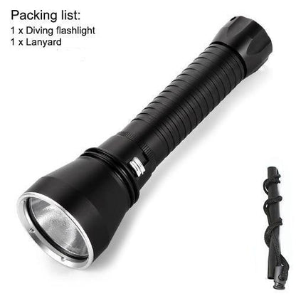 Powerful LED Rechargeable Dive Flashlight Cree Diving Flashlight Underwater Waterproof  High Lumen LED Scuba Diving  Torch Flashlight For Scuba Diving Underwater Torch