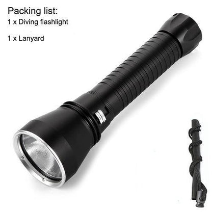 Powerful LED Rechargeable Dive Flashlight Cree Diving Flashlight Underwater Waterproof  High Lumen LED Scuba Diving  Torch Flashlight For Scuba Diving Underwater Torch