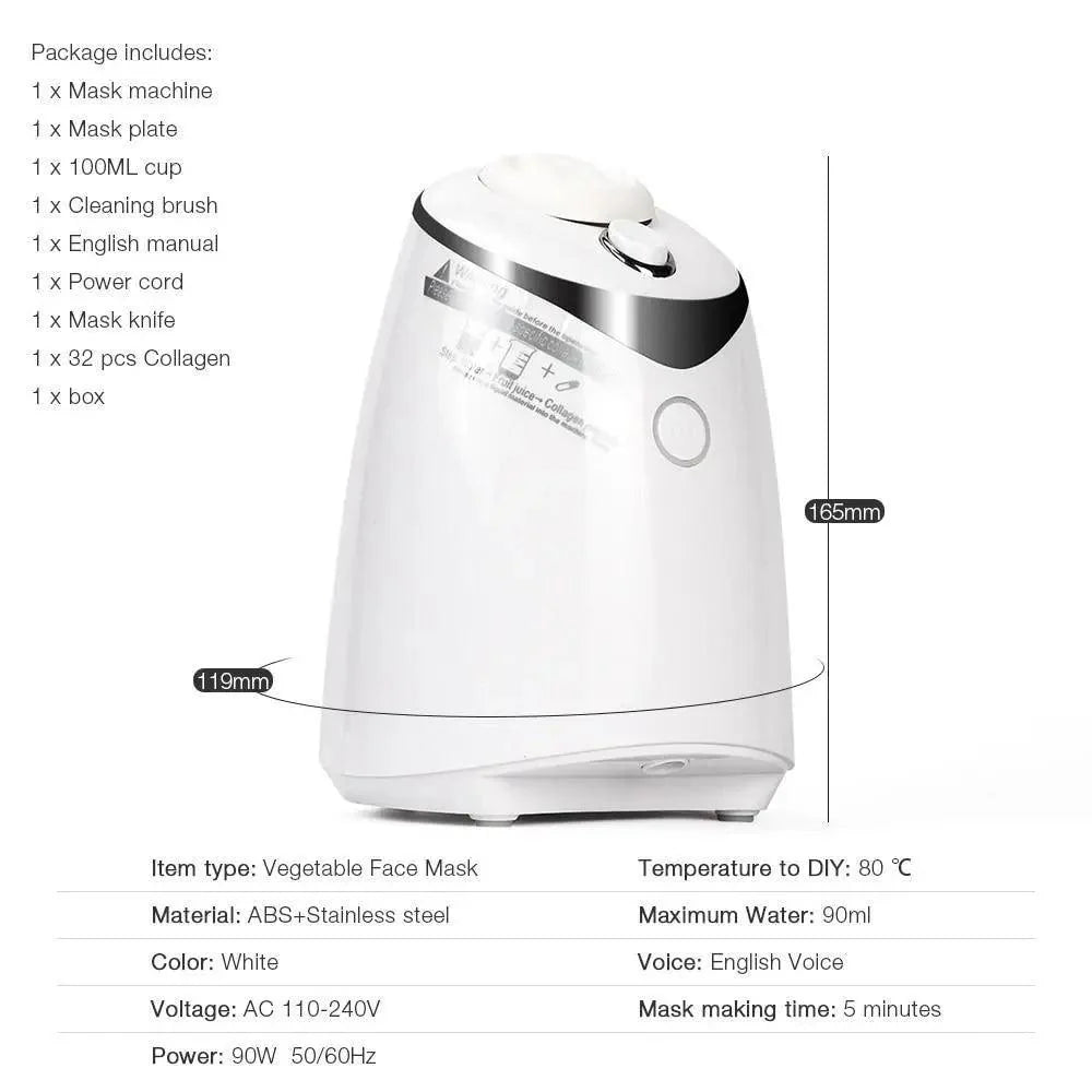 Premium Intelligent Facial Mask Maker for Collagen Fruit Vegetable Automatic Face Cream Making Facial Cream Maker Machine, Professional Facial Mask Machine Collagen Fruit Vegetable Automatic Facial Care Masks Maker Machine with Human Voice Reminder