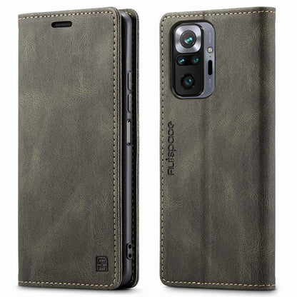 Premium Leather PU Flip Case Magnetic Flip Case Card Slot Silicone Bumper Protective Case For Xiaomi Redmi Note 10 Case Flip Matte Leather Cover For Redmi Note 10 s Por Max 10s Case Luxury Wallet Strong Magnetic Cover