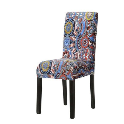 Print Pattened Dining Chair Cover Spandex Elastic Chair Slipcover Stretch Case For Chairs Wedding Hotel Banquet  Fit Stretch Short Dining Room Chair Covers with Printed Pattern Banquet Chair Seat Protector Slipcover For Home Party Hotel Wedding Ceremony