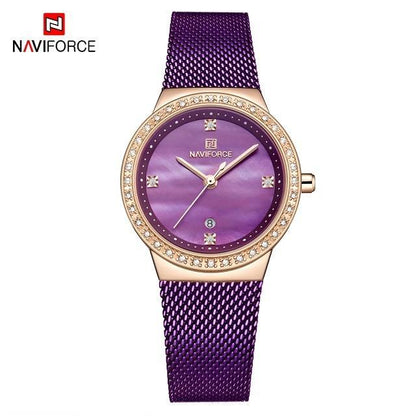 Fashion Elegant Watches   Luxury Analog Women Watch  With Date Casual Quartz  Wristwatch With Stainless Steel Mesh Band Perfect Gift