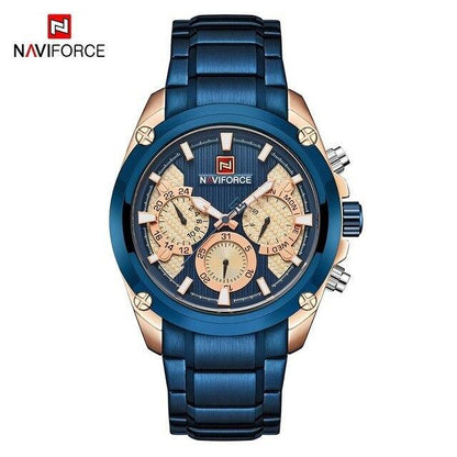 Men's  Waterproof Stainless Steel Watch With Chronometers Business Style Wristwatch Unique Design Perfect Gift