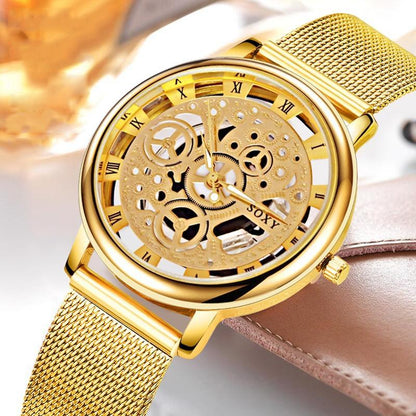 Unisex Metal Silver Watch With Steel Bracelet Unique Design Perfect Gift For Your Loved One