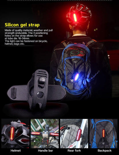 Rechargeable LED USB Mountain Bike Tail Light Taillight Safety Warning Bicycle Rear Light Bicycle Lamp Red High Intensity Rear LED Accessories Fits On Any Road Bikes Helmets