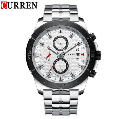 Men's Waterproof  Watch With Chronometers Day View And Fluorescent Hands Unique  Luxury Design  Perfect Gift
