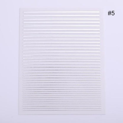 Nail Strip Stickers Black Gold Rose Gold Silver Metal Strip Tape Nail Art Adhesive Foil Tips Nail Sticker Decals Metallic Curve Strip Line Nail Decal Self-Adhesive 3D Wave Design Decoration for Women Girls Tape Nail Art Stickers Decal Decoration