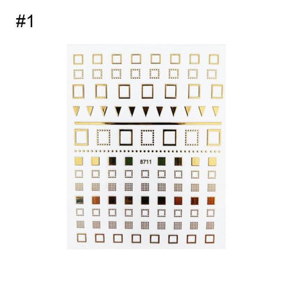 Nail Strip Stickers Black Gold Rose Gold Silver Metal Strip Tape Nail Art Adhesive Foil Tips Nail Sticker Decals Metallic Curve Strip Line Nail Decal Self-Adhesive 3D Wave Design Decoration for Women Girls Tape Nail Art Stickers Decal Decoration